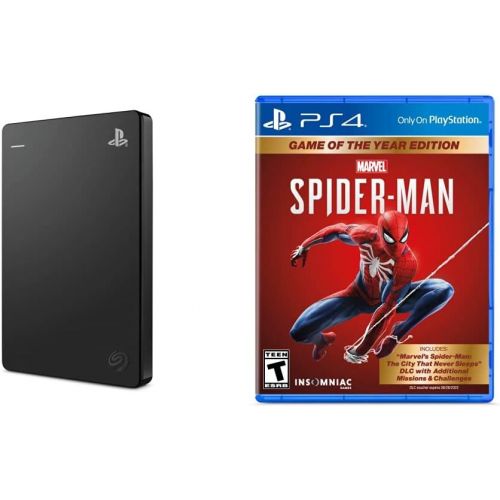  Seagate (STGD2000100) Game Drive for PS4 Systems 2TB External Hard Drive Portable HDD ? USB 3.0, Officially Licensed Product & Marvels Spider-Man: Game of The Year Edition - Playst