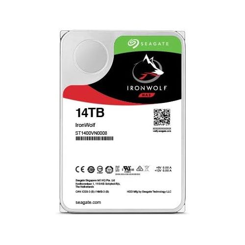  Seagate IronWolf 14TB NAS Internal Hard Drive HDD ? 3.5 Inch SATA 6Gb/s 7200 RPM 256MB Cache for RAID Network Attached Storage (ST14000VN0008)