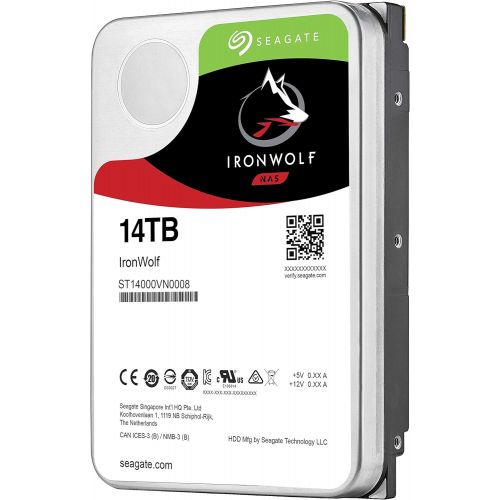 Seagate IronWolf 14TB NAS Internal Hard Drive HDD ? 3.5 Inch SATA 6Gb/s 7200 RPM 256MB Cache for RAID Network Attached Storage (ST14000VN0008)