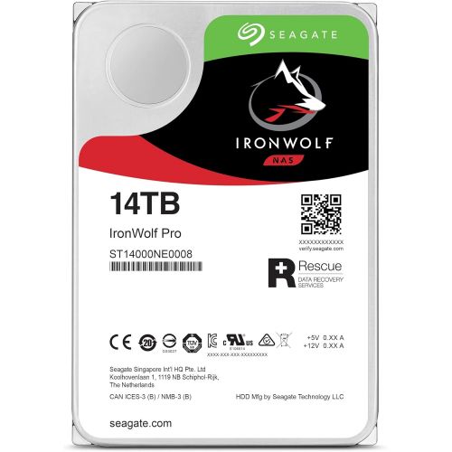  Seagate IronWolf Pro 14 TB NAS RAID Internal Hard Drive - 7,200 RPM SATA 6 Gb/s 3.5-inch (ST14000NE0008)