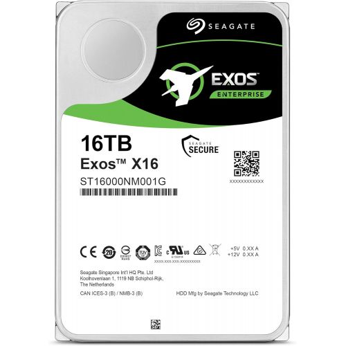  Seagate 16TB HDD Exos X16 7200 RPM 512e/4Kn SATA 6Gb/s 256MB Cache 3.5-Inch Enterprise Hard Drive (ST16000NM001G)