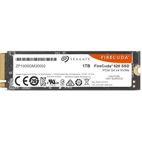  Seagate Firecuda 520 1TB Performance Internal Solid State Drive SSD PCIe Gen4 X4 NVMe 1.3 for Gaming PC Gaming Laptop Desktop (ZP1000GM3A002)