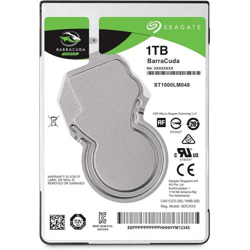  Seagate BarraCuda 1TB Internal Hard Drive HDD ? 2.5 Inch SATA 6 Gb/s 5400 RPM 128MB Cache for PC Laptop ? Frustration Free Packaging (ST1000LM048)