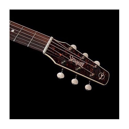  Seagull 6 String Acoustic-Electric Guitar, Right, Ruby Red (052424)