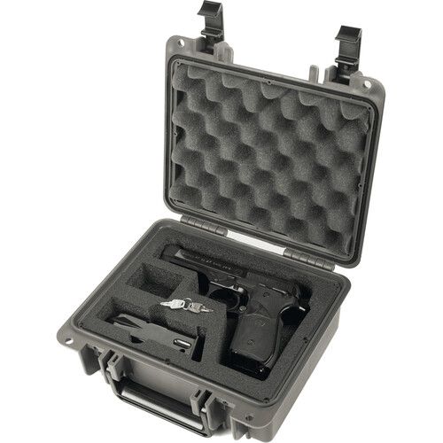  Seahorse 300FP1 Single Pistol Case with?Plastic Keyed Locks?(Foam, Gun Metal Gray)