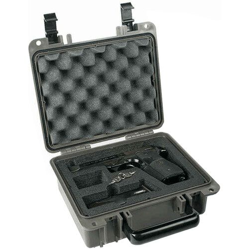  Seahorse 300FP1 Single Pistol Case with?Metal Keyed Locks?(Foam, Gun Metal Gray)