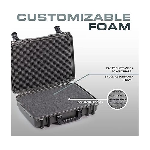  Seahorse 710 Heavy Duty Protective Dry Box Case With Foam - TSA Approved / Mil Spec / IP67 Waterproof / USA Made for Cameras, Firearms, Camping, Laptops, Consoles, VR (Orange)