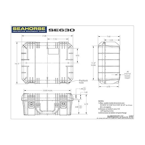  Seahorse SE 630 Case with Metal Locks; no Foam