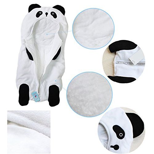  Sealive Cute Newborn Baby Blankets for Boys Girls, Plush Swaddle Blanket Baby Shower Gifts Black White Panda