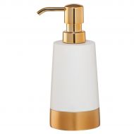 Sealskin Countertop Soap And Lotion Dispenser Glossy White And Gold Polyresin