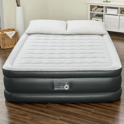 씰리 Sealy 94056E-BW Tritech Internal I-Beam 20 Inch High 2 Person Inflatable Mattress Queen Airbed with Built-in Air Pump, Storage Bag, and Repair Patch