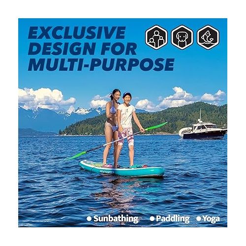  Seamax SeaDancer 108 Inflatable SUP Package, Dimensions L10'8ft x W32 x T6, Blue or Orange