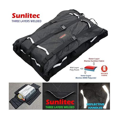  Seamax Foldable Inflatable Boat (Hull) Storage and Carrying Bag, with Sunlitec Fabric, Reflective Handles