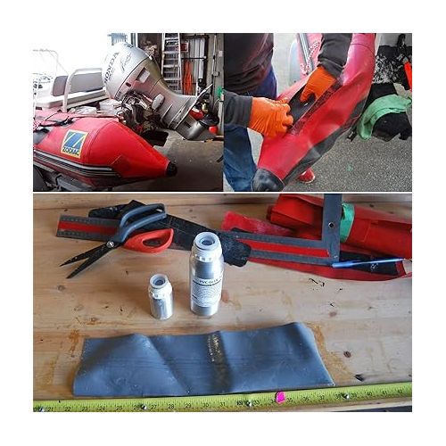  Seamax Commercial Grade 2 Part Marine Adhesive for All PVC and Hypalon Inflatable Boats, Sealed in Aluminum Bottles for Long Term Storage (PVC 250ml 2 Part Glue, Glue Only)