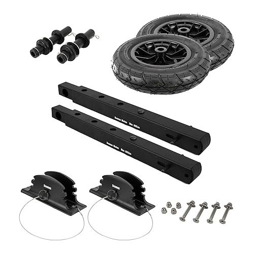  Seamax Deluxe Boat Launching Wheel System, Black Military Edition, 4 Positions and 4 Stages Removable and Adjustable Legs, 14