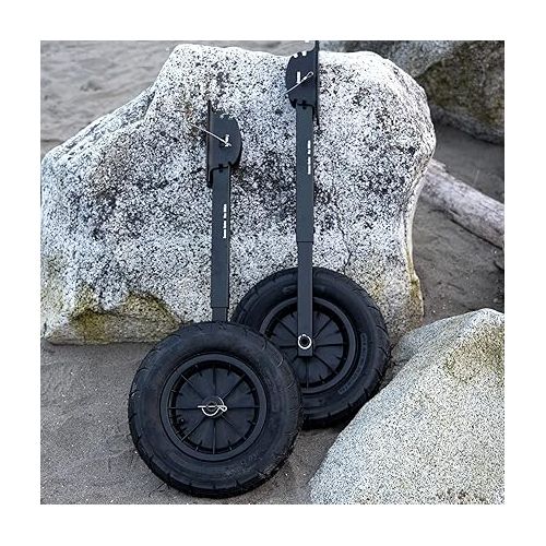  Seamax Deluxe Boat Launching Wheel System, Black Military Edition, 4 Positions and 4 Stages Removable and Adjustable Legs, 14