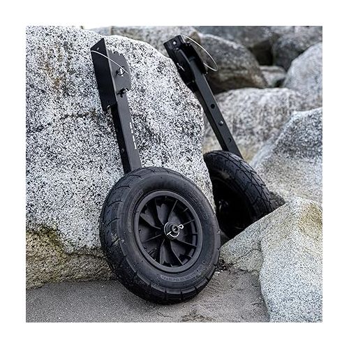  Seamax Deluxe Boat Launching Wheel System, Black Military Edition, 4 Positions and 4 Stages Removable and Adjustable Legs, 14