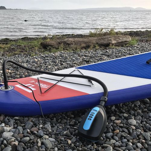  [아마존베스트]SEAMAX SUP Electric Air Pump for Inflatable Paddle Board, Max 20 PSI and Additional 5 Valve Fittings Included