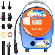 SEAMAX SUP Electric Air Pump for Inflatable Paddle Board & Boat, High Speed Double Stage for Inflation and Deflation, Max 20 PSI and Additional 5 Valve Fittings Included