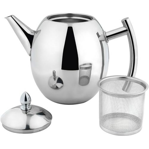  Seasaleshop 1.5L Teekanne edelstahl mit Siebeinsatz Kaffeekanne Kaffeekanne Teekanne mit sieb (Silber)