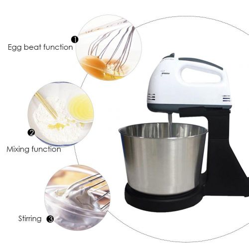  Seasaleshop Seas Ale Shop 【 Upgraded Version 】 Hand Egg Stirrer Eggbeater Table with Stainless Steel Top, Automatic Mini Electric Mixer Whisk with Egg/