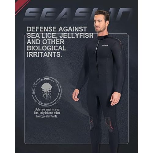  Seaskin 5mm Wetsuits for Men Front Zip Full Wetsuit