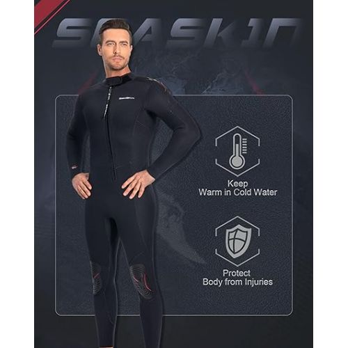  Seaskin 5mm Wetsuits for Men Front Zip Full Wetsuit