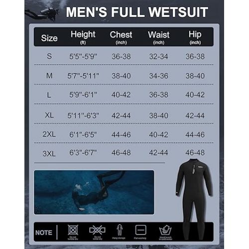  Seaskin 5mm Wetsuits for Men Front Zip Full Wetsuit