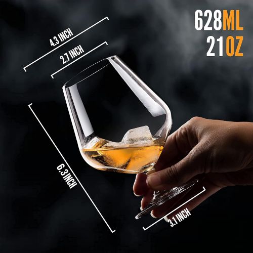  [아마존베스트]Season STORY Large Brandy Snifters Cognac Glass Set of 2 - 22oz LEAD FREE CRYSTAL Giant Snifter Stemmed Liquor Glasses for Drinking White Hennessy Drink Ararat brandy Extra Bourbon