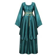 Seasonfcostume Womens Deluxe Medieval Victorian Costume Renaissance Long Dress Costumes Irish Over Cosplay Retro Gown