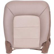 The Seat Shop Driver Bottom Replacement Seat Cover - Medium Parchment and Light Parchment (Two Tone Tan) Leather (Compatible with 2003-2006 Ford Expedition Eddie Bauer with Heated