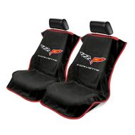 Seat Armour Universal Black Towel Front Seat Covers for Corvette C6 -Pair