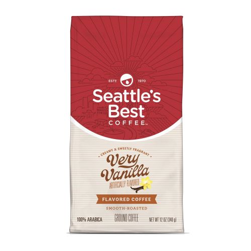  Seattles Best Coffee Very Vanilla Flavored Smooth Roast Ground Coffee, 12-Ounce Bags