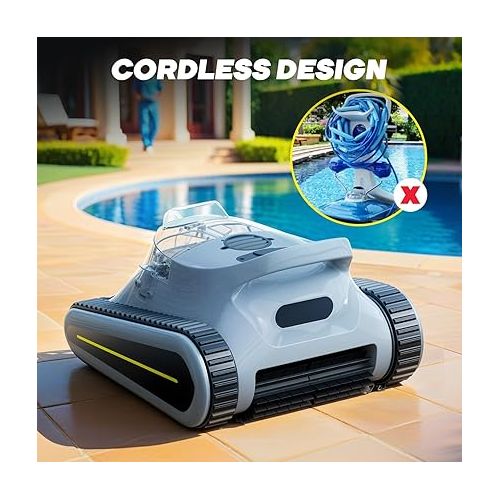  (2024 New) Seauto Crab Cordless Robotic Pool Vacuum, Wall-Climbing, Automatic Pool Cleaner, Suitable for Walls and Floors of 1614 Square Feet Pool