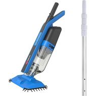 Cordless Pool Vacuum with Telescopic Pole, Handheld Rechargeable Pool Cleaner for Deep Cleaning with 60 Mins Runtime, Powerful Suction, Ideal for Pools, Spas and Hot Tub (Blue)