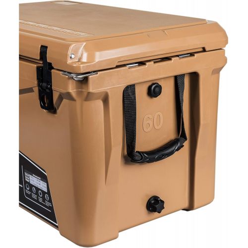  Seavilis Heavy Duty roto Molded Ice Chest Cooler 45qt (Tan)