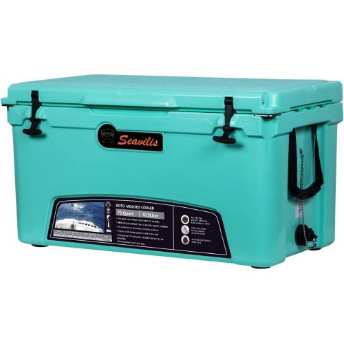  Seavilis Milee-Heavy Duty Cooler-75QT -Green （Included $50.0 Accessories : Hanging Wire Basket,Cooler Divider and Cup Holder are Free