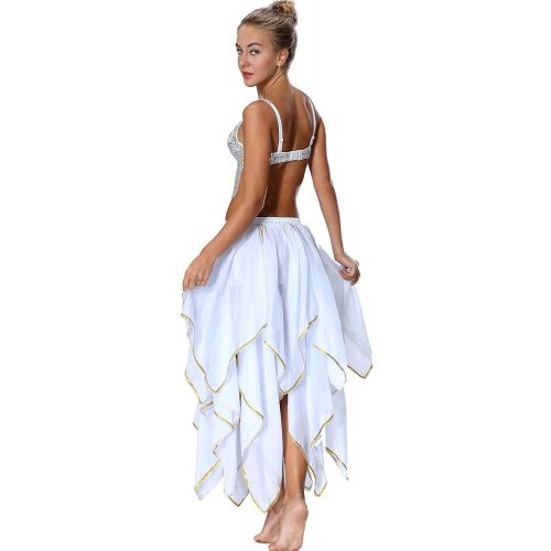  Seawhisper Sequin Chiffon Skirt for Women Costume