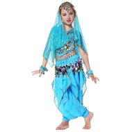 Seawhisper Girls Belly Dancer Costume Halloween Outfit for Kids