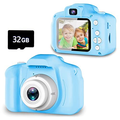  [아마존베스트]Seckton Upgrade Kids Selfie Camera, Christmas Birthday Gifts for Boys Age 3-9, HD Digital Video Cameras for Toddler, Portable Toy for 3 4 5 6 7 8 Year Old Boy with 32GB SD Card-Blu