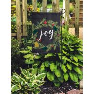 Secondeast Joy Wreath Christmas Holiday Home + Garden Flag 12x18