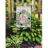 Secondeast Be Merry Christmas Holiday Garden Flag 12x18