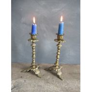 SecretChateau French antique candlesticks shabby chic decor French country brass candlesticks shabby chic vintage candlesticks brass candleholders