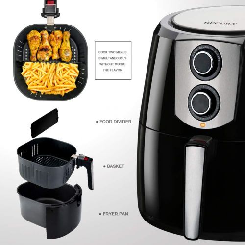  [아마존 핫딜] [아마존핫딜]Secura Air Fryer 1800W Electric Hot Air Fryers Nonstick Cooker for Healthy Oil-free Low Fat Cooking with Automatic Timer and Temperature Control, Extra Large Capacity 5.2L/5.5QT, B