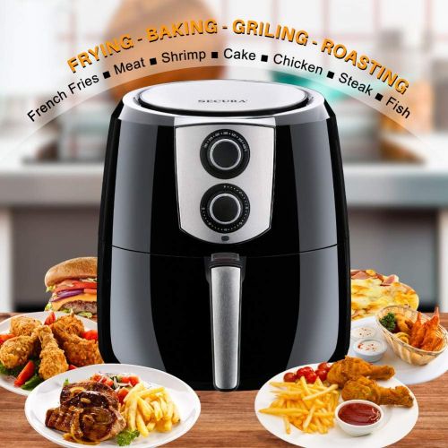  [아마존 핫딜] [아마존핫딜]Secura Air Fryer 1800W Electric Hot Air Fryers Nonstick Cooker for Healthy Oil-free Low Fat Cooking with Automatic Timer and Temperature Control, Extra Large Capacity 5.2L/5.5QT, B