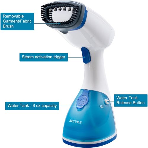  [아마존베스트]Secura AJ-2205 Garment Steamer, Light Blue and Pearl White