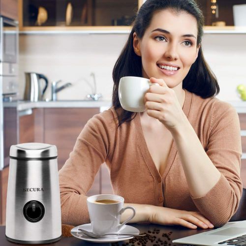  Secura Electric Coffee and Spice Grinder with Stainless Steel Blades