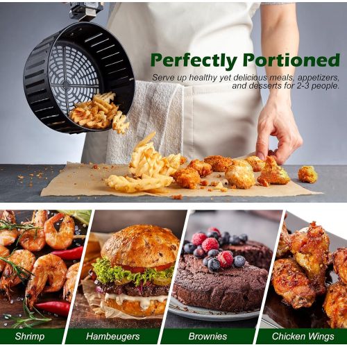  Secura Air Fryer 3.4Qt / 3.2L 1500-Watt Electric Hot XL Air Fryers Oven Oil Free Nonstick Cooker with/Recipes for Frying, Roasting, Grilling, Baking