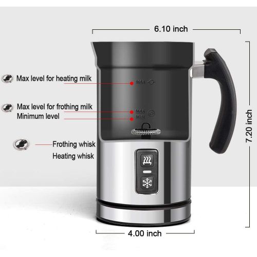  Secura Electric Milk Frother, Automatic Milk Steamer Warm or Cold Foam Maker for Coffee, Cappuccino, Latte, Stainless Steel Milk Warmer with Strix Temperature Controls