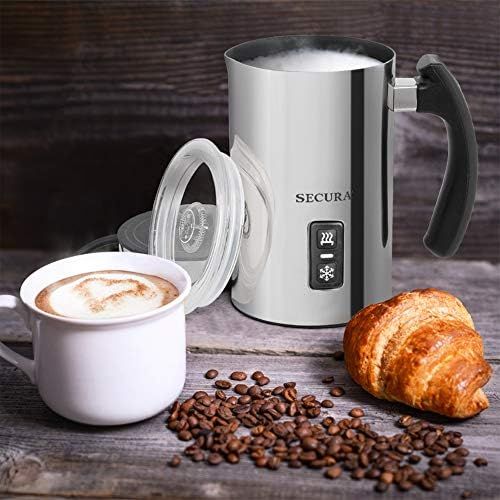  Secura Electric Milk Frother, Automatic Milk Steamer Warm or Cold Foam Maker for Coffee, Cappuccino, Latte, Stainless Steel Milk Warmer with Strix Temperature Controls